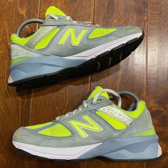 New Balance 990v5 Mi USA Gray Hi Lite Green W990GH5 Women's Sneakers 7.5 - Picture 2 of 9